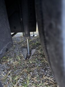 Original foot after levelers sunk into a hole